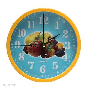 Colorful wall <em>clock</em> with fruit background