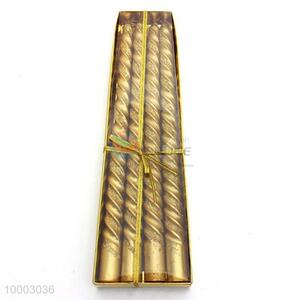 4 PC Screw Thread Golden Candles