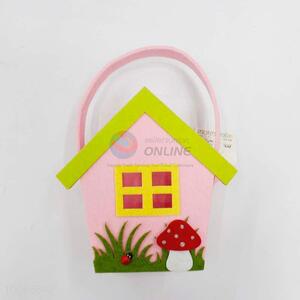 Wholesale Pink House Shaped Fashion Nonwovens Basket