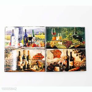 Wholesale Vintage Wine Glass Rectangular Fridge Magnet