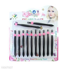 Wholesale Black Eye-brow Stainless Steel Tweezer With Heart Decoration