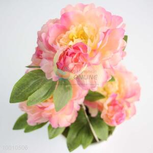 Wholesale Light Pink Artificial Peony Flower Bonsai Home Hotel Decoration