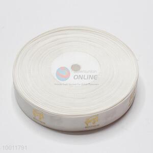 White letter printed grosgrain ribbon