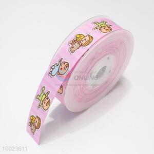 New Arrival Hot Sale High Quality 2.2CM Pink Baby Pattern Print <em>Ribbon</em>