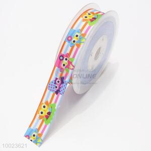 New Arrival Hot Sale High Quality 2.2CM Colorful Owls Pattern Print <em>Ribbon</em>