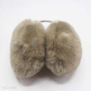 Gray faux rabbit hair <em>earmuff</em>