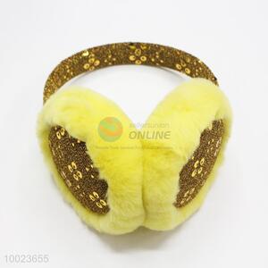 Good quality  winter warm yellow paillette <em>earmuff</em>