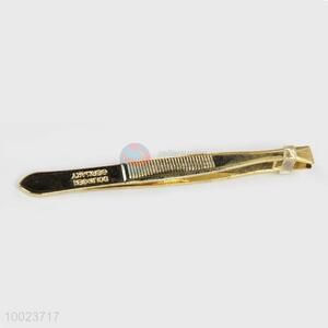 Wholesale All Golden Slice Make Up Tool Stainless Steel Eyebrow Tweezers