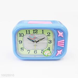 Blue TV Shaped Plastic Table Alarm Clock