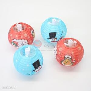 Christmas blue/red snowman pattern cloth lantern