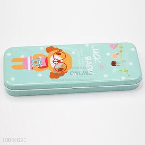 Green dog pattern 2-layer pencil box/case