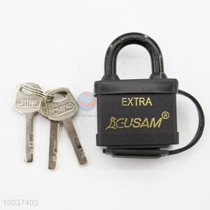 70mm faux leather cover iron square shaped padlock