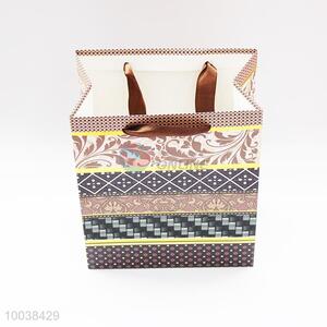 23*18*10cm Yellow Streak Pattern Gold Blocking Gift Bag/Paper Bag