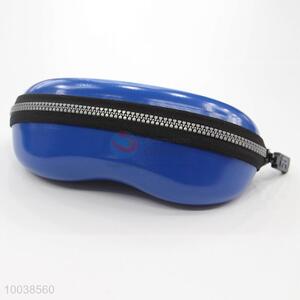 Blue PU eye glasses/sunglasses case with zipper