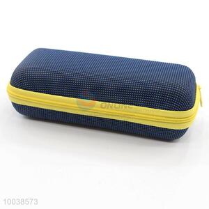 Rectangle dark blue eye glasses/sunglasses case with zipper