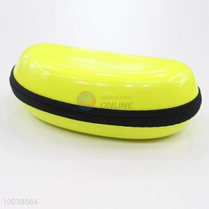 Yellow PU eye glasses/sunglasses case with zipper