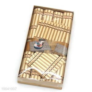 Eco-friendly 4 pcs/set bamboo placemat & 4 pcs/set bamboo cup mat