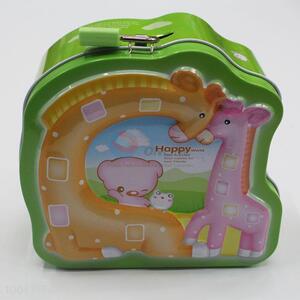 Giraffe Pattern Shape Iron Money Box