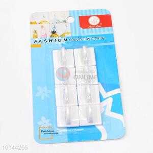 8pcs/set white ABS adhesive small wall hooks