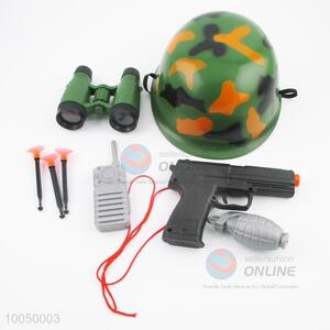 High Quality Party Plastic Toy Soldier Equipment Set <em>Helmet</em> Hat/Gun/Telescope/Cellphone/Grenade