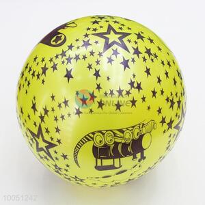 100g 9Inch Funny Yellow Printing Beach Toy PVC Inflatable Beach Ball