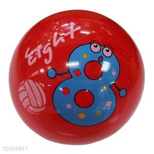 Hot Sale 9 Inch Red PVC Inflatable Beach Ball with Vivid Number Eight