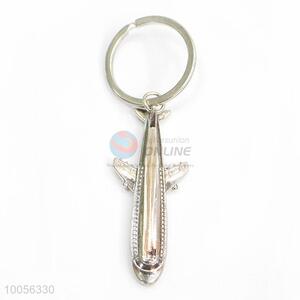 Fashion Plane Model Key Ring Chain Silver Gift