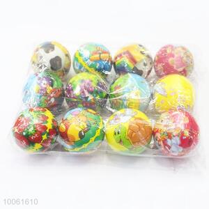 12pcs/bag 6.3cm cute swimming game pu toys beach ball