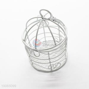 Designer European Style Iron White Cage Candy Dish