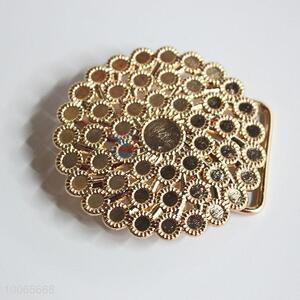 Competitive price floral gold metal zinc alloy belt buckle