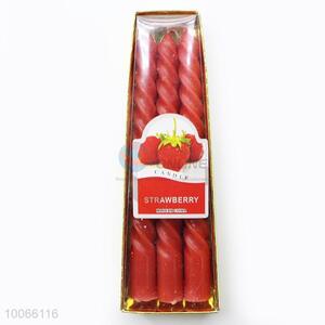 3pcs Red Wax Spiral Candles Set