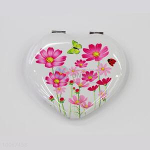 Sunflower Heart Shaped Foldable Pocket Mirror