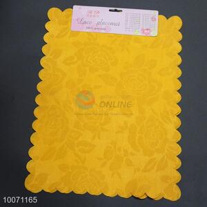 Hot Selling Yellow Printed Fancy Cloth Lace Placemat