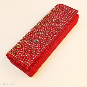 Fashion red evening bag crystal clutch bag