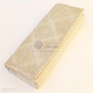 Beautiful khaki lady evening bag crystal clutch bag