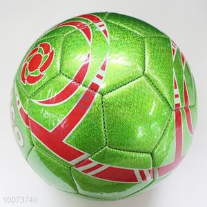 Green custom NO.5 machine stitched PU football