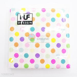 20pcs Color Dots Printed Paper Napkins Set