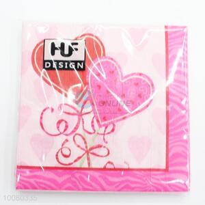 20pcs Heart Printed Paper Napkins Set for Wedding