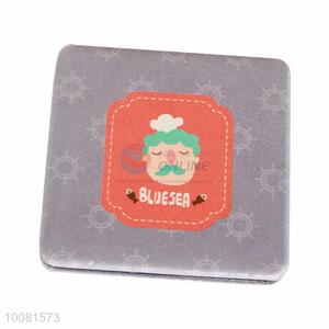 Cute square shape cosmetic pocket mirror with PU leather