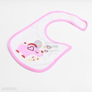 Pink elephant embroidery babay saliva towel