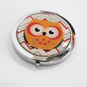 Cartoon Owl Round Foldable Pocket Epoxy Sticker Mirror/Makeup Mirror