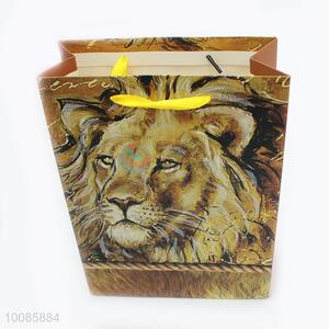 Lion Head Pattern White Cardboard Paper Handbag/Gift Bag From China