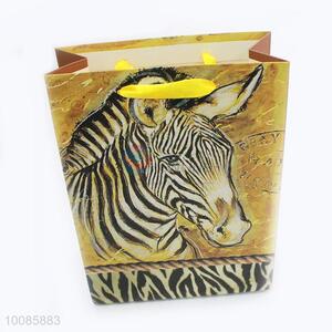 Zebra Head Pattern White Cardboard Paper Handbag/Gift Bag From China