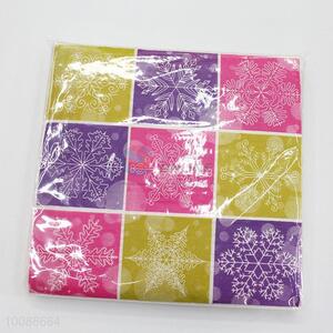 Christmas snowflake printed paper napkin