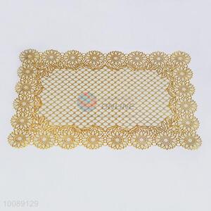 Square-shaped heat resistant pvc golden placemat