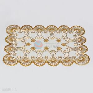 Elegant golden place mat ,place table mat with flower brim