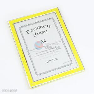 Yellow Edge Photo/Certificate Frame With Support Stand 