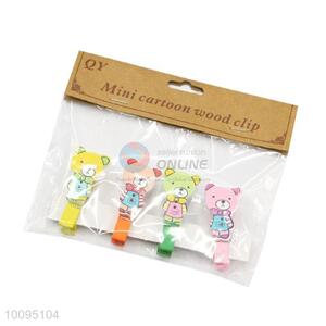 Utility Mini Cartoon Wooden Clips Memo Clips