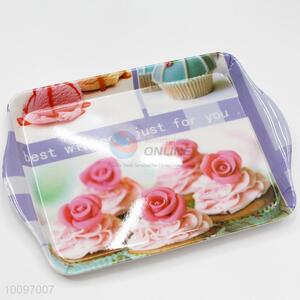 Colorful Cake Pattern Bread Dessert Tray