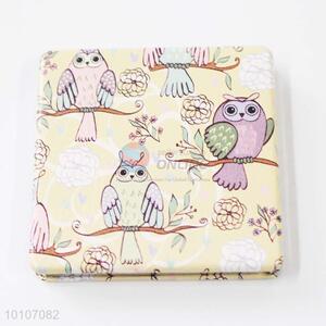 Cute Owl Square Shape Pocket Cosmetic Mirror